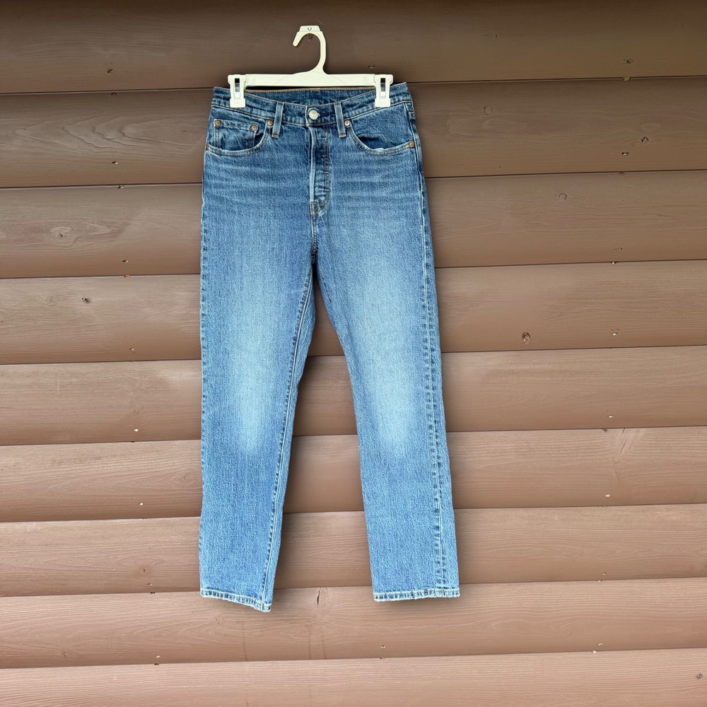 Levi's 501 Original Straight Leg Jeans Womens Sz 28 Medium Wash Blue Denim